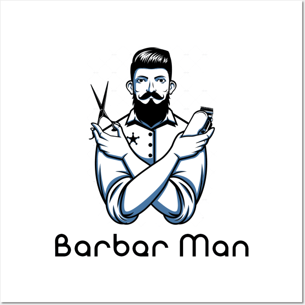 barber man Wall Art by ART&LINES